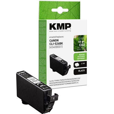KMP cartuccia nero sostituisce Canon CLI-526 BK 4540B001