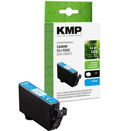 KMP cartuccia ciano sostituisce Canon CLI-526 C 4541B001