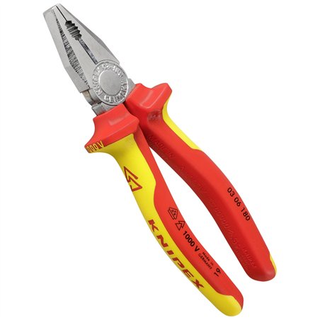 KNIPEX pinza universale cromata isol. 180 mm