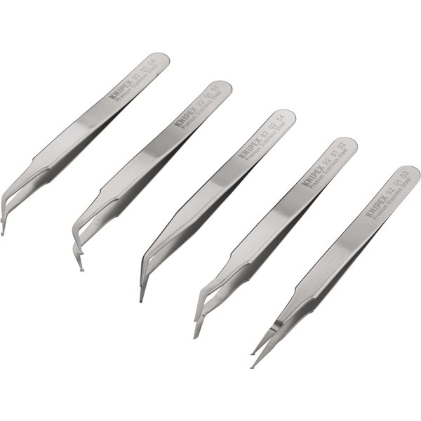 KNIPEX SMD pinzette di precis. set, 5 pz.