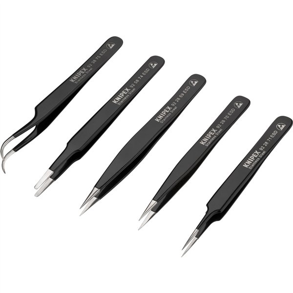 KNIPEX pinzette univ. set ESD 5 pz.