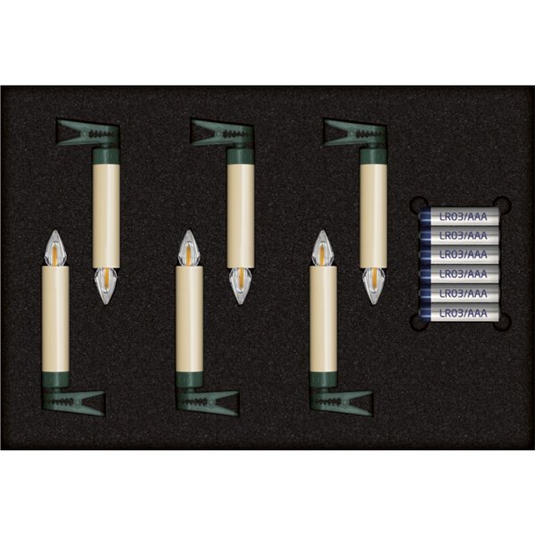 Krinner Superlight Bavaria Mini Flame 6pz set avorio