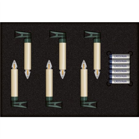 Krinner Superlight Bavaria Mini Flame 6pz set avorio