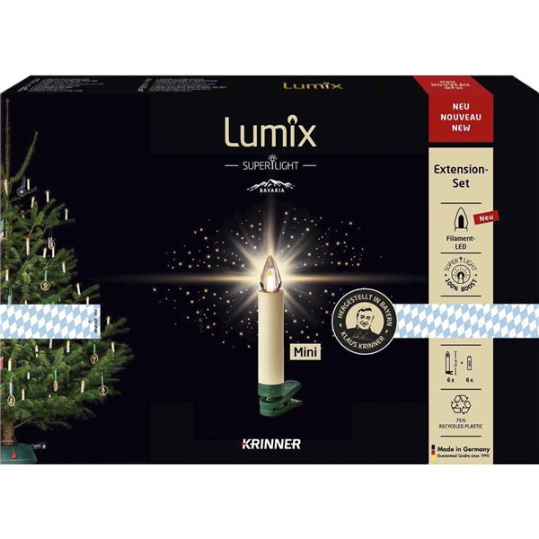 Krinner Superlight Bavaria Mini Flame 6pz set avorio