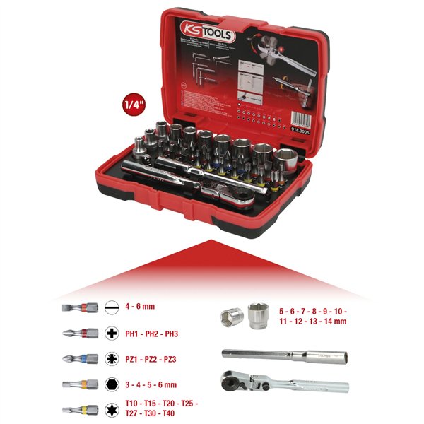 KS Tools 1/4  TORSIONpower set di punte 33 pz.