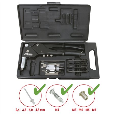 KS Tools Kit rivettatrice manuale, 10 pz.