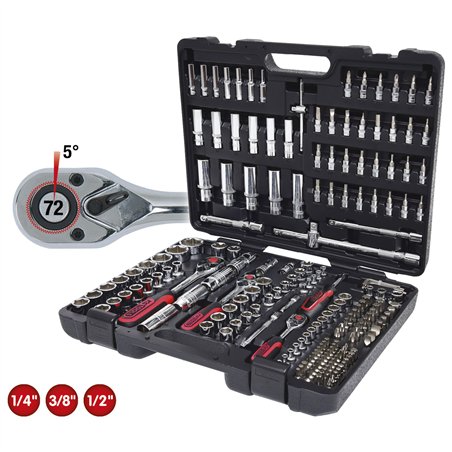 KS Tools 1/4 +3/8 +1/2  195 pz. CHROMEplus set chiavi a bussola