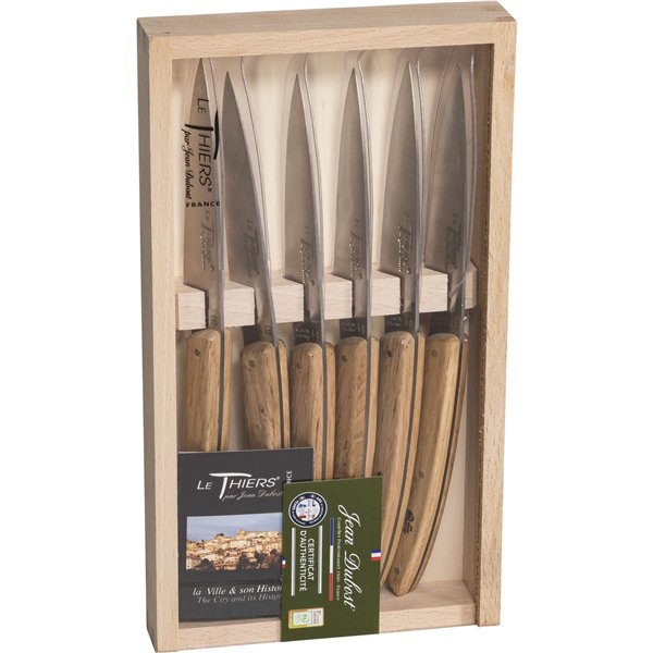 Laguiole Jean Dubost set coltelli 6 pz.,legno quercia
