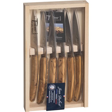 Laguiole Jean Dubost set coltelli 6 pz., legno olivo