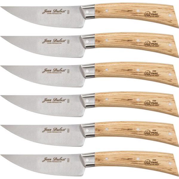 Laguiole Jean Dubost coltelli da bistecca, set 6 pz, quercia