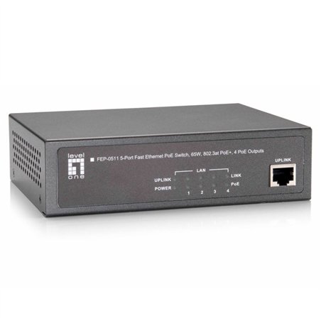LevelOne FEP-0511 5-Port-Fast Ethernet-PoE-Switch