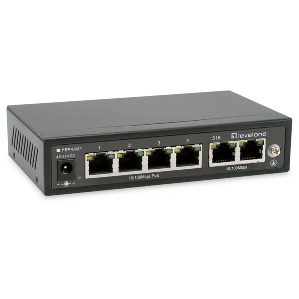 LevelOne FEP-0631 6-Port Fast Ethernet, 4-Port PoE