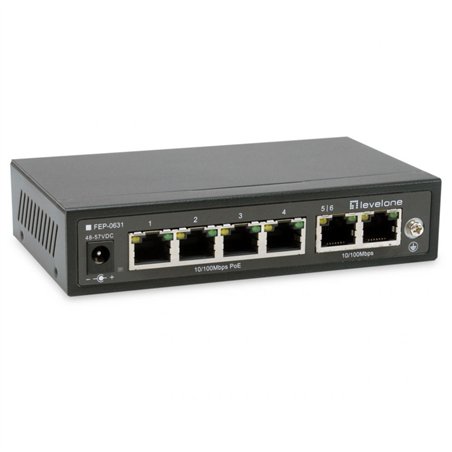 LevelOne FEP-0631 6-Port Fast Ethernet, 4-Port PoE