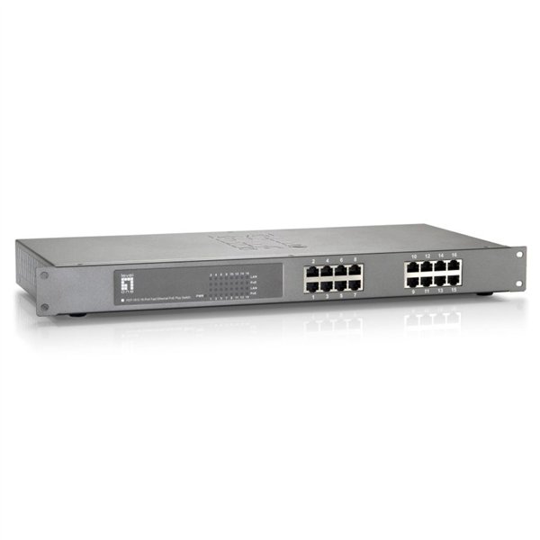 LevelOne FEP-1612W120 16-Port-Fast Ethernet-PoE-Switch