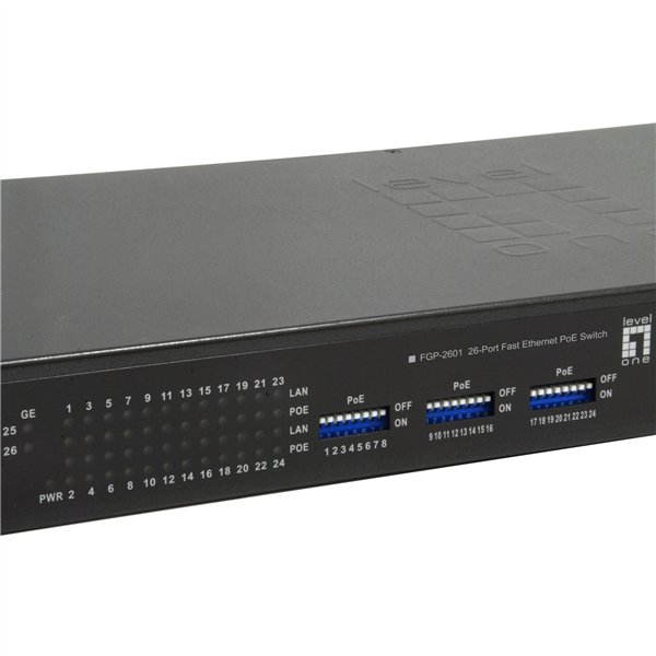 LevelOne FGP-2601W150 26-Port-Fast Ethernet-PoE-Switch