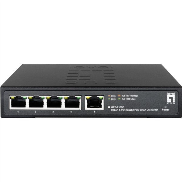 LevelOne GES-2105P Hilbert 5-Port Gigabit PoE Smart Switch