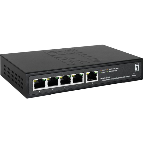 LevelOne GES-2105P Hilbert 5-Port Gigabit PoE Smart Switch