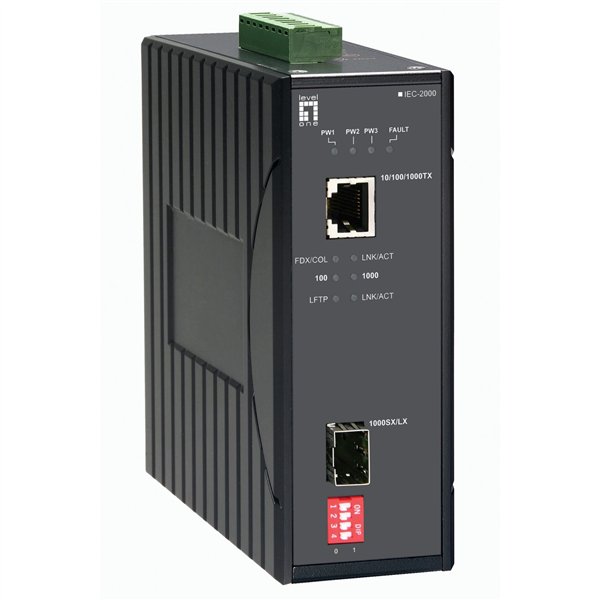 LevelOne IEC-2000 Industrial Gigabit RJ45 SFP conver. multim.