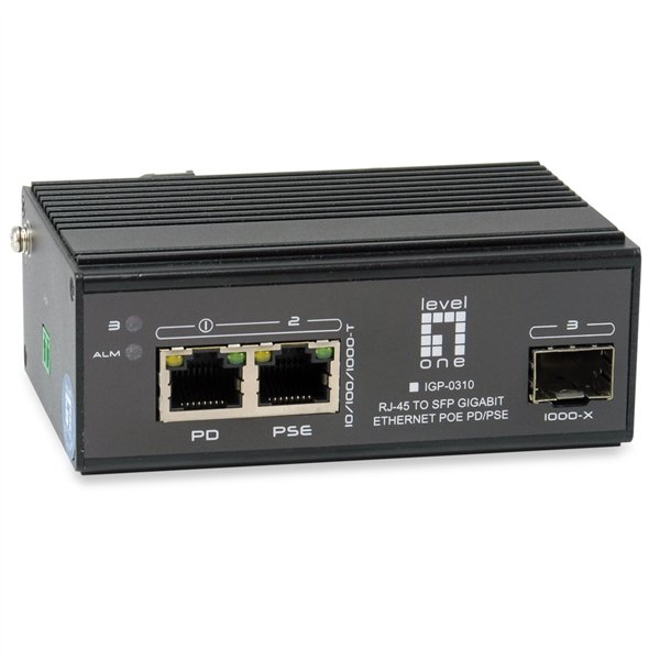 LevelOne IGP-0310 Industrial 3-Port Gigabit PoE Switch