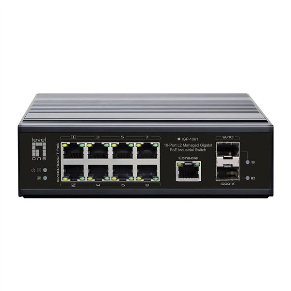 LevelOne IGP-1061 Industrial 10-Port L2 Gigabit PoE Switch