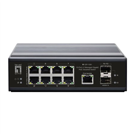 LevelOne IGP-1061 Industrial 10-Port L2 Gigabit PoE Switch