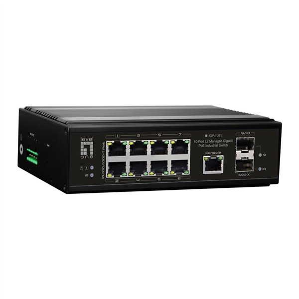 LevelOne IGP-1061 Industrial 10-Port L2 Gigabit PoE Switch