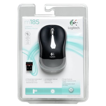 Logitech M 185 Cordless Notebook Mouse USB nero / grigio