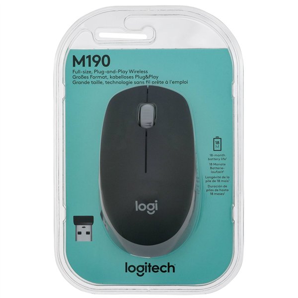 Logitech M190 grigio mouse wireless