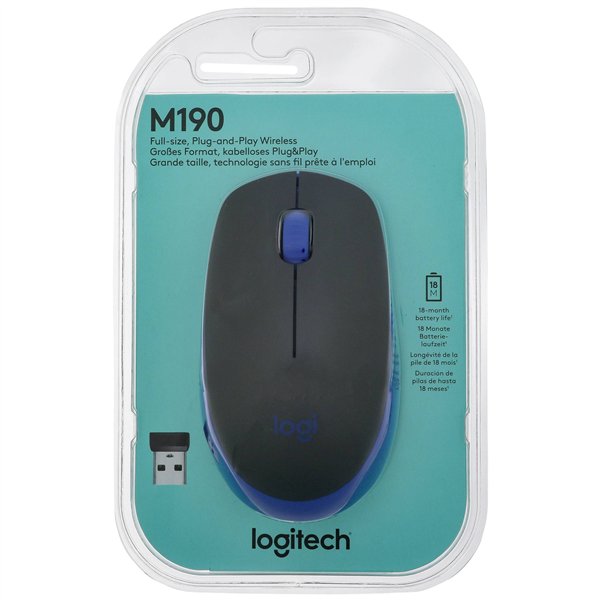 Logitech M190 blu kabellose Maus