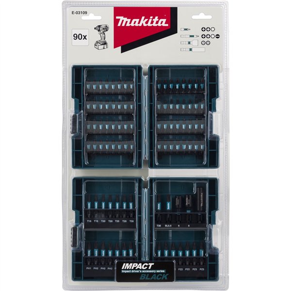 Makita E-03109 Impact Black set punte 90 pz.