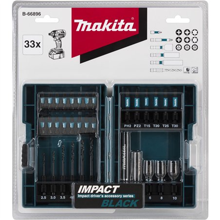 Makita B-66896 Impact nero set punte trapano