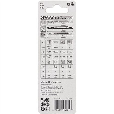 Makita B-06292 lame per seghetto altern. set