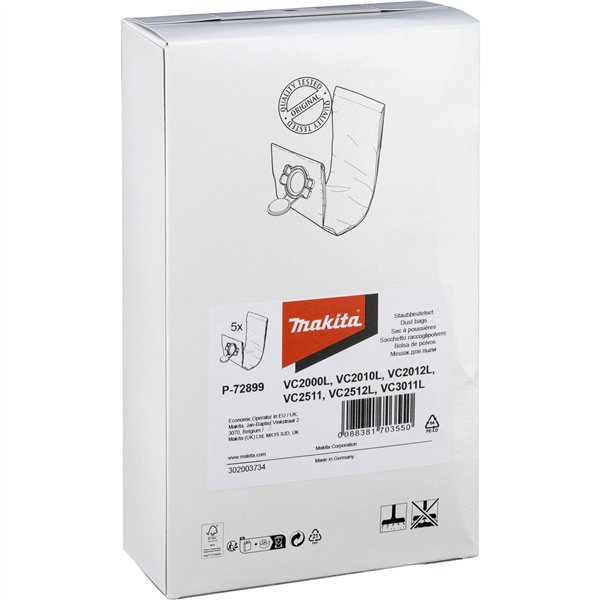 Makita P-72899 sacchetto polvere L 5 pz.