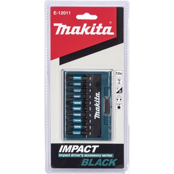 Makita E-12011 Impact Black Bit-Set 10 pz.