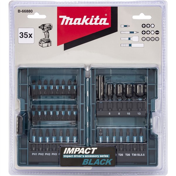 Makita B-66880 Impact Black Bit-Set 35 pz.