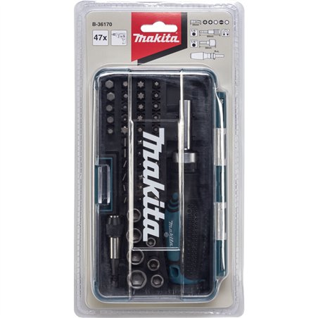 Makita B-36170        cacciavite a cricchetto con set punte 47pz.
