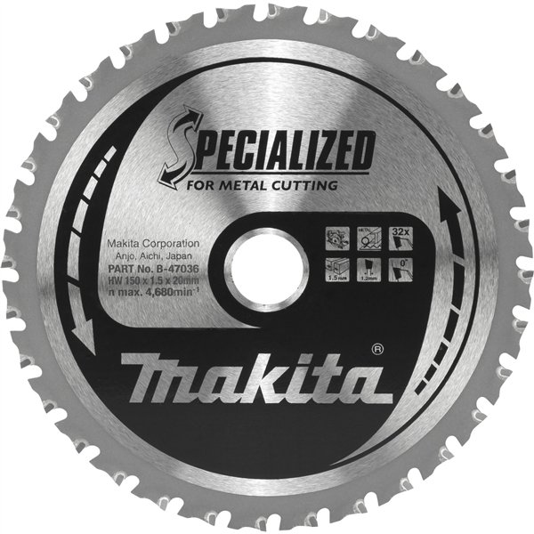 Makita B-47036 lama per metallo 150x20x32Z