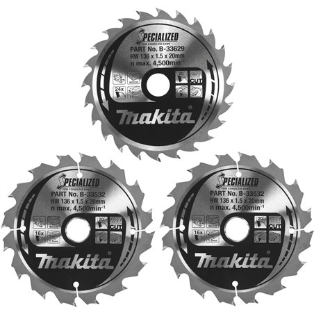 Makita B-33897 set lame 136x20x16Z+24Z