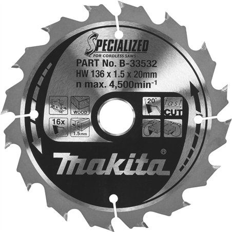 Makita B-33897 set lame 136x20x16Z+24Z