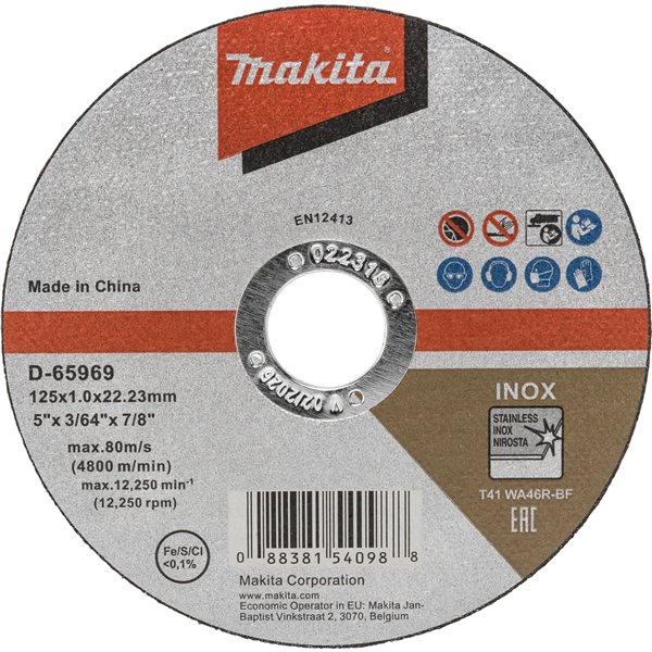 Makita D-65969 disco da taglio 125x1,0mm INOX