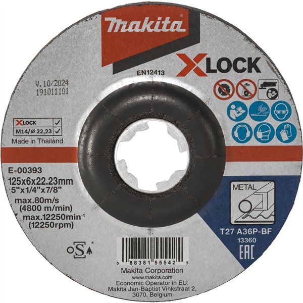 Makita E-00393 disco abrasivo 125x6mm acciaio