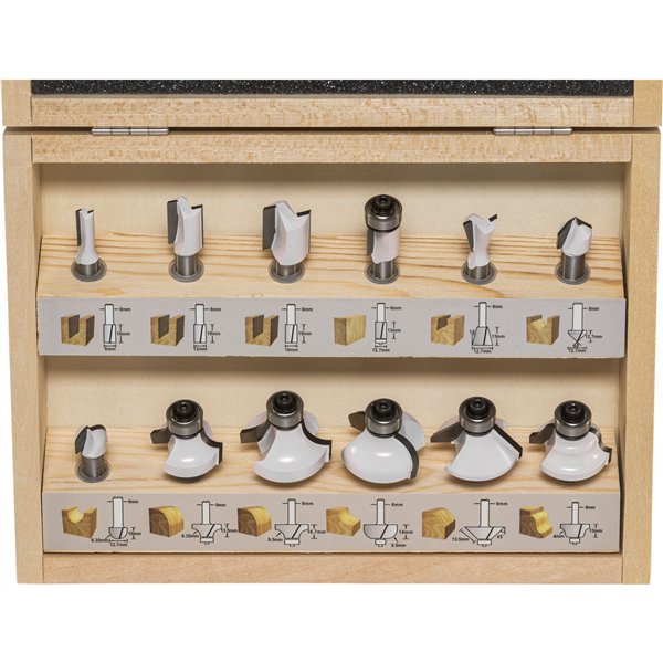 Makita D-53556 set frese 8mm 12 pz.