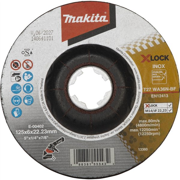 Makita disco abrasivo 125x6mm INOX