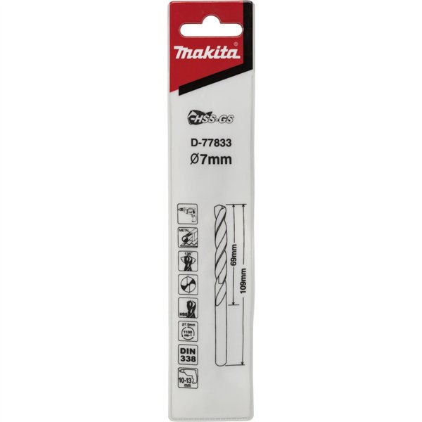 Makita punta per metallo HSS-GS 7,0x109mm