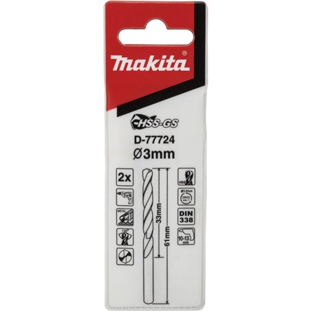 Makita punta per metallo HSS-GS 3,0x61mm