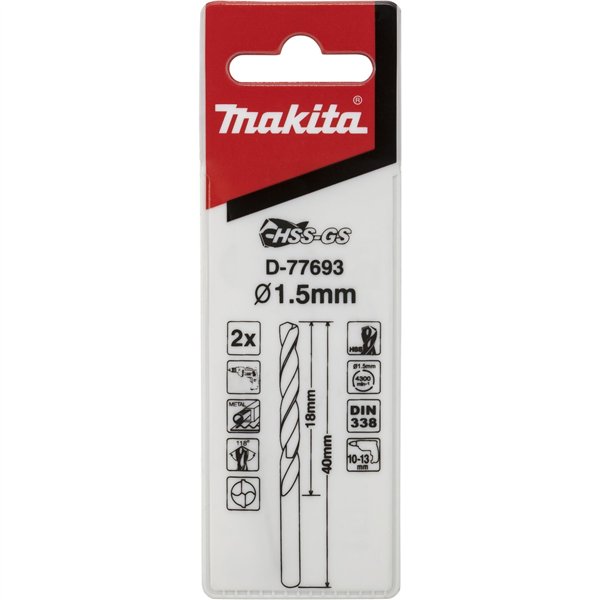 Makita punta per metallo HSS-GS 1,5x40mm