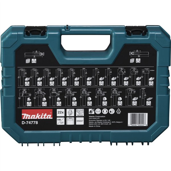 Makita set di frese 8mm 22 pz.