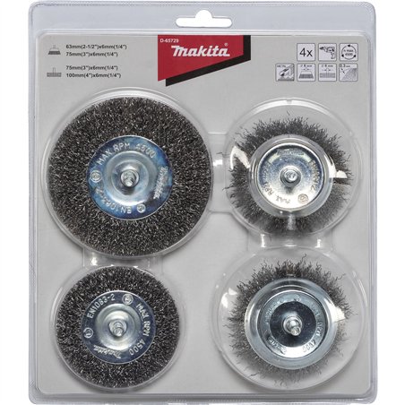 Makita set spazzola rotonda 4 pz acciaio