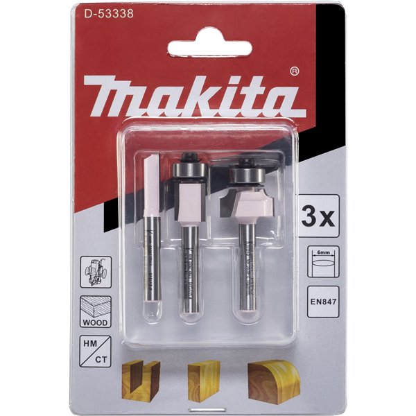 Makita set di frese 3 pz. 6mm