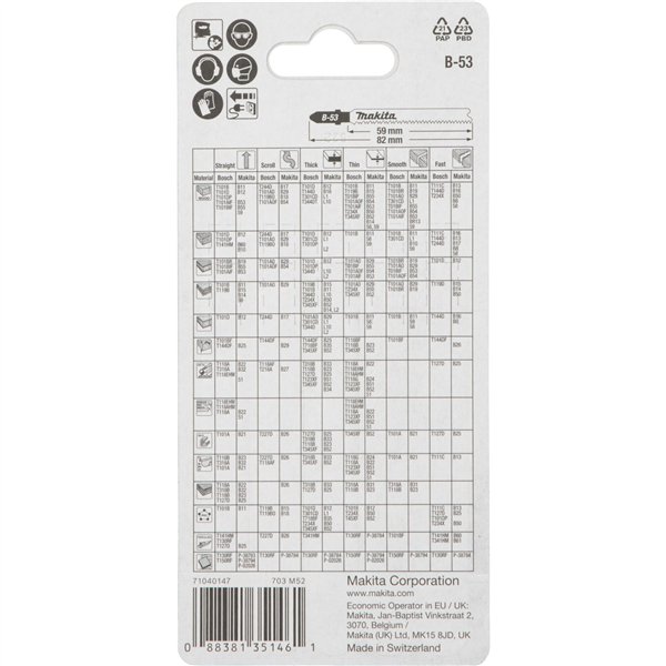 Makita lama seghetto alt. B-53 laminato